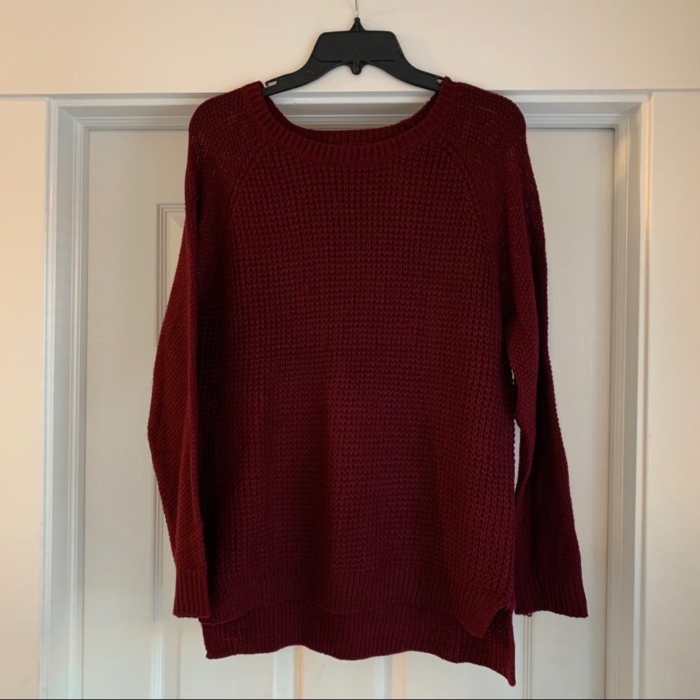 Red Knit Sweater - Great for Layering!
